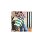 Sac shopping taxi brousse - il dolce far niente - r�versible � rayures vertes ou motif l�opard