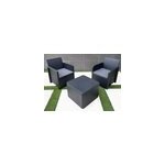 Salon bas de jardin 2 personnes nassau gris anthracite