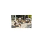 Salon bas de jardin portofino dcb garden aluminium effet bois marron 4 personnes