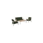 Salon de jardin 4 places mwh yotrio dekoa beige et ch�ne fonc�