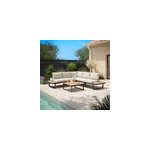 Salon de jardin 5 places noir et beige cassis goodhome