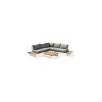 Salon de jardin aluminium lavezzi dcb garden mat blanc, gris et imitation bois h. 710cm x l. 820cm