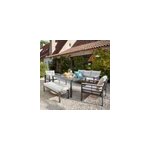 Salon de jardin bas cayenne aluminium anthracite dcb garden 7 personnes