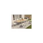 Salon de jardin table extensible et chaises 6 personnes goodhome rowa