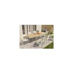 Salon de jardin table extensible et fauteuils 6 personnes goodhome rowa