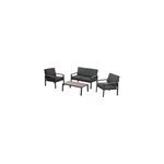 Salon de jardin toulouse en aluminium gris 4 personnes Salon de jardin toulouse en aluminium gris 4 personnes