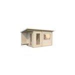 Sauna ext�rieur sanna 5 places avec pergola en bois naturel palmako 12, 6m�