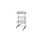 Schoir  linge tour noir sur roulettes 42 m d'tendage 3 niveaux, leifheit comfort tower 420 black