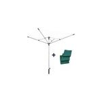 Schoir parapluie extrieur, 50 m d'tendage, noir et gris, leifheit linopush 500
