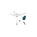 Schoir parapluie de jardin  ouverture rapide, 60 m d'tendage, gris et noir, leifheit linolift 600 ...
