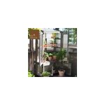 Serre de balcon bois gris et polycarbonate, avec roulettes 79 x 39 x h. 159 cm Serre de balcon bois gris et polycarbonate, avec roulettes 79 x 39 x h. 159 cm