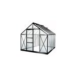 Serre de jardin lams carvi en aluminium laqu gris anthracite et verre tremp l. 2, 55 x l. 3, 17 x h. ...