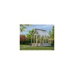 Serre de jardin palmako emilia bois trait� autoclave gris et verre tremp� 8, 4m�