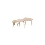 Tables gigognes, mdf et mélaminé, beige, l. 39 / l. 47 / l. 60 cm, atmosphera mileo Tables gigognes, mdf et mélaminé, beige, l. 39 / l. 47 / l. 60 cm, atmosphera mileo