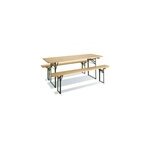Set brasserie table de jardin l. 170 x l. 60 x h. 76 cm + 2 bancs l. 170 x l. 25 x h. 46 cm