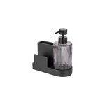 Set distributeur de savon, porte ponge, noir, pina