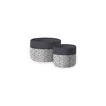 Set de petits 2 paniers de rangement noir et blanc en polycoton urbain Set de petits 2 paniers de rangement noir et blanc en polycoton urbain