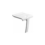 Sige de douche pitement alu, assise polymre coloris gris l. 45 x p. 44, 2 x h. 50 cm
