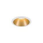 Spot encastrable cole led intgre blanc chaud ip44 470lm 8cm dor finition blanche paulmann