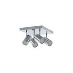 Spot de salle de bain 4 lumires gu10 5w ip44 goodhome argent