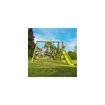 Station de jeux en bois ceyreste barbouzet tp toys 2 balanoires + 1 vis -  - vis + toboggan l. 342 ...