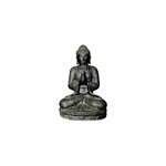 Statue bouddha position salutation en pierre reconstitue h. 45 cm