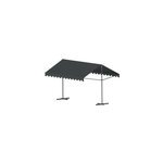 Store banne double pente  poser 4x3 m gris