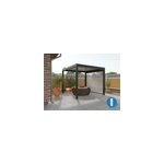 Store lat�ral gris motoris� pour pergola oviedo 3m
