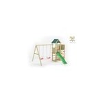 Structure de jeux en bois avec balanoires et toboggan chester fungoo