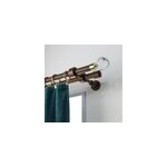 Support il double tringle  rideau bois de htre chne fonc 28mm l. 130 - 200mm mobois