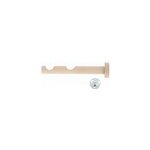 Support tige double tringle  rideau bois de htre beige 28mm l. 130 / 200mm mobois