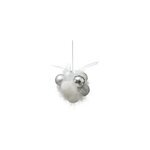 Suspension 11 boules blanches et argent avec plumes �30mm feeric light & christmas