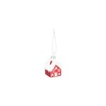Suspension de no�l en verre maison rouge et blanche 7cm feeric light & christmas