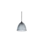 Suspension ogive verre stri� ip20 e27 60w h. 13 x �16 cm noir fum� corep