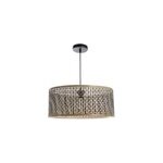 Suspension ronde ayana en bambou noir et beige e27 . 48 x h. 90 cm lussiol