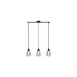 Suspension smertrio 3 lampes e27 ip20 noir