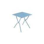 Table de balcon pliante balcony en acier coloris bleu ciel l. 64 x l. 70 x h. 73 cm Table de balcon pliante balcony en acier coloris bleu ciel l. 64 x l. 70 x h. 73 cm