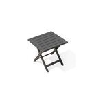 Table basse de jardin pliante marius aluminium gris l. 43 x l. 43 x h. 40 cm city garden