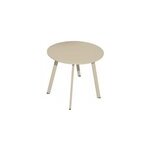 Table basse de jardin ronde en acier cr�me proloisirs massai �50 cm