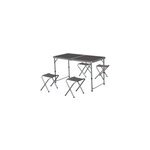 Table de camping + 4 tabourets gris hesp�ride