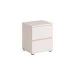 Table de chevet sur pieds 2 tiroirs blanc l. 39, 8 x h. 47, 6 x p. 32, 8 cm neo