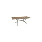 Table de jardin extensible absolu crme hpl chne l. 180 / 240 x l. 100 x h. 76 cm proloisirs