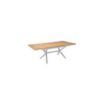 Table de jardin extensible absolu proloisirs bois de teck mat chssis blanc p. 100 cm x l. 180 / 240 ...
