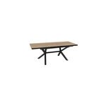 Table de jardin extensible absolu proloisirs c�ramique mat coloris ch�ne clair ch�ssis graphite p. 100 ...