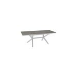 Table de jardin extensible absolu proloisirs c�ramique mat coloris lucca ch�ssis blanc p. 100 cm x l. ...