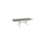 Table de jardin extensible absolu proloisirs c�ramique mat coloris lucca ch�ssis blanc p. 100 cm x l. ...