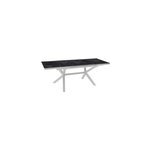 Table de jardin extensible absolu proloisirs c�ramique mat coloris magma ch�ssis blanc p. 100 cm x l. ...