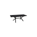 Table de jardin extensible absolu proloisirs c�ramique mat coloris magma ch�ssis graphite p. 100 cm x ...