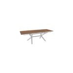 Table de jardin extensible absolu proloisirs c�ramique mat coloris oxyde ch�ssis blanc p. 100 cm x l. ...