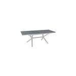 Table de jardin extensible absolu proloisirs hpl mat coloris ardoise chssis blanc p. 100 cm x l. 180 ...